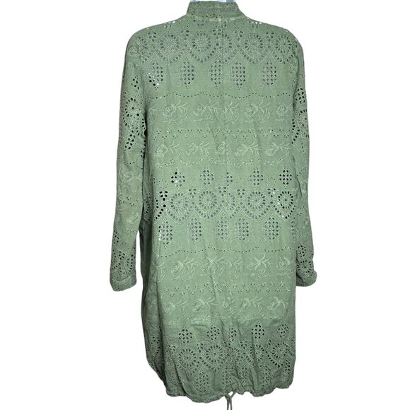 Sundance Moonlight Eyelet Jacket in Sage Green womens size Medium - Picture 3 of 8